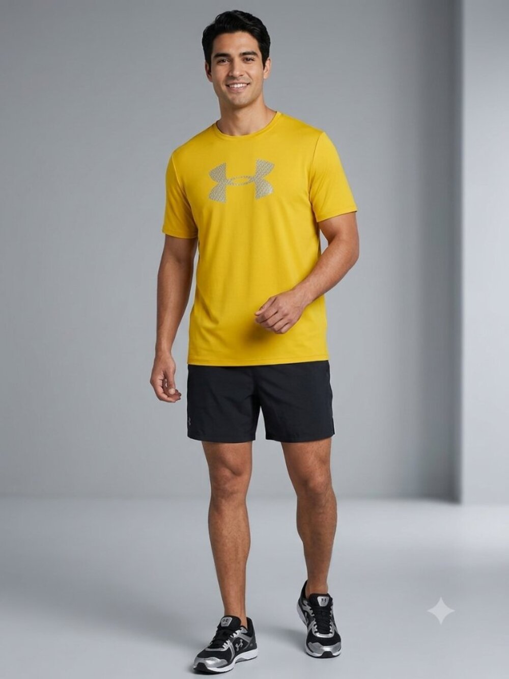 Under Armour HeatGear Run Short Sleeve T-Shirt Yellow Men's Size XL
